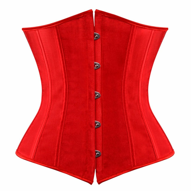 Women's Lace up Boned Brocade Waist Training Underbust Corsets
