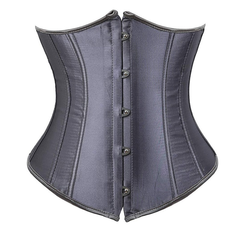 Women's Lace up Boned Brocade Waist Training Underbust Corsets