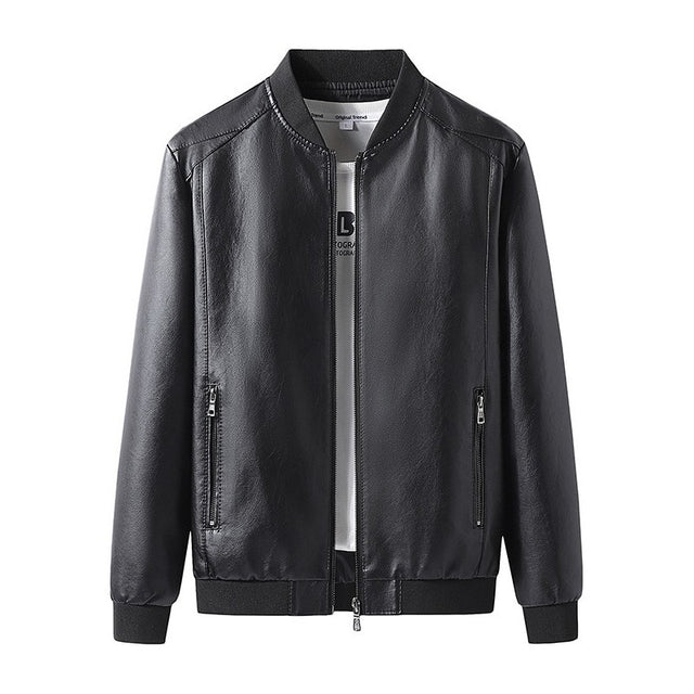 Leather Jacket Men Autumn Fashion Biker Vintage Leather Jacket Coat Men