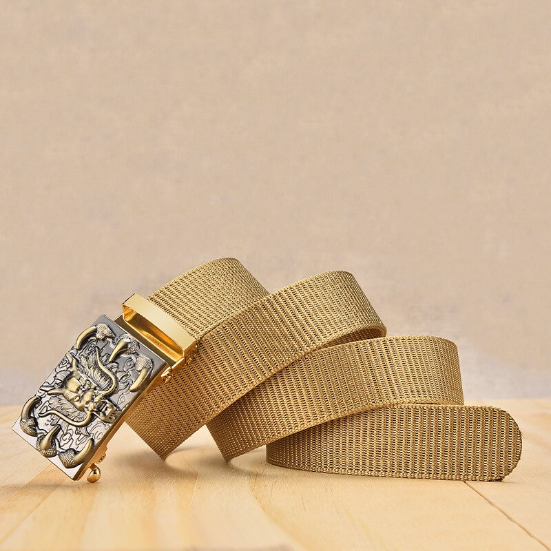 Belt Zodiac Pattern Buckle Head With High Quality Canvas