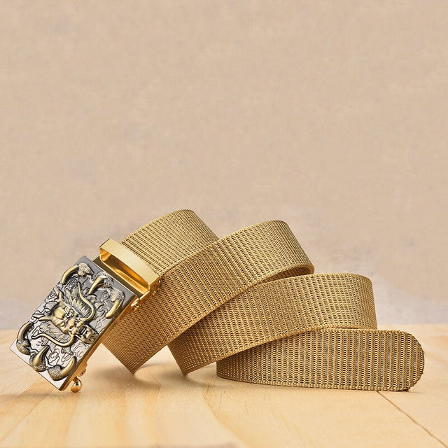 Belt Zodiac Pattern Buckle Head With High Quality Canvas