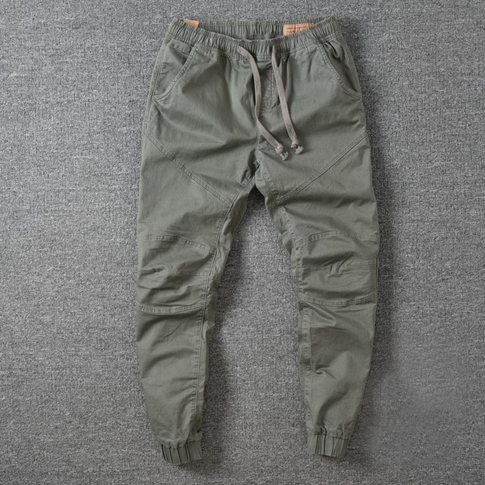 Men's Cargo Trouser Pockets Breathable Ankle-banded Men Causal Pants