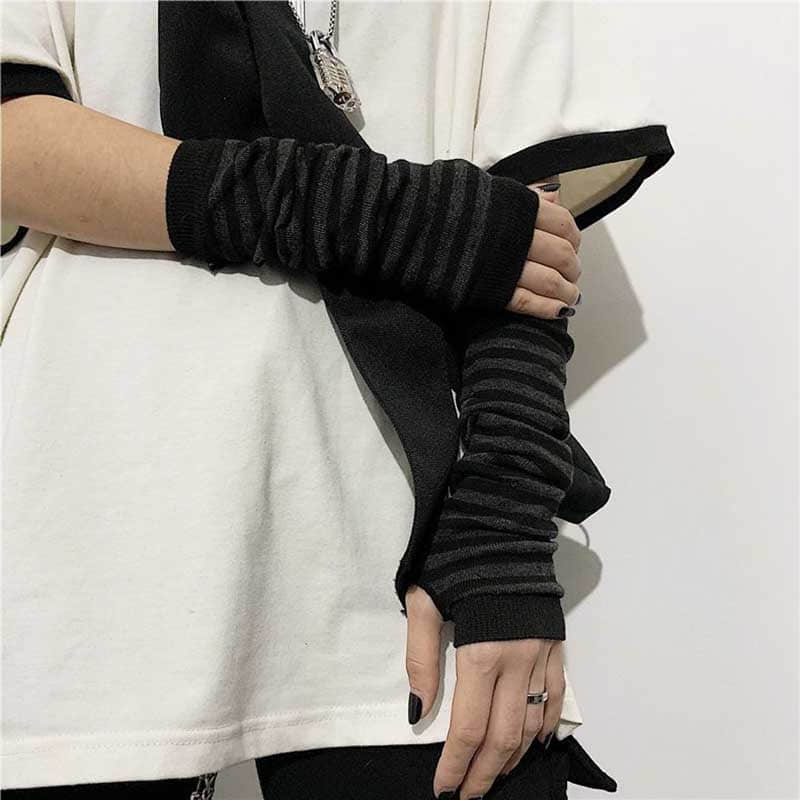 long Fingerless Gloves Sport Outdoor Hip-hop Gloves Elbow Mittens Cool Stretch winter Arm Warmer