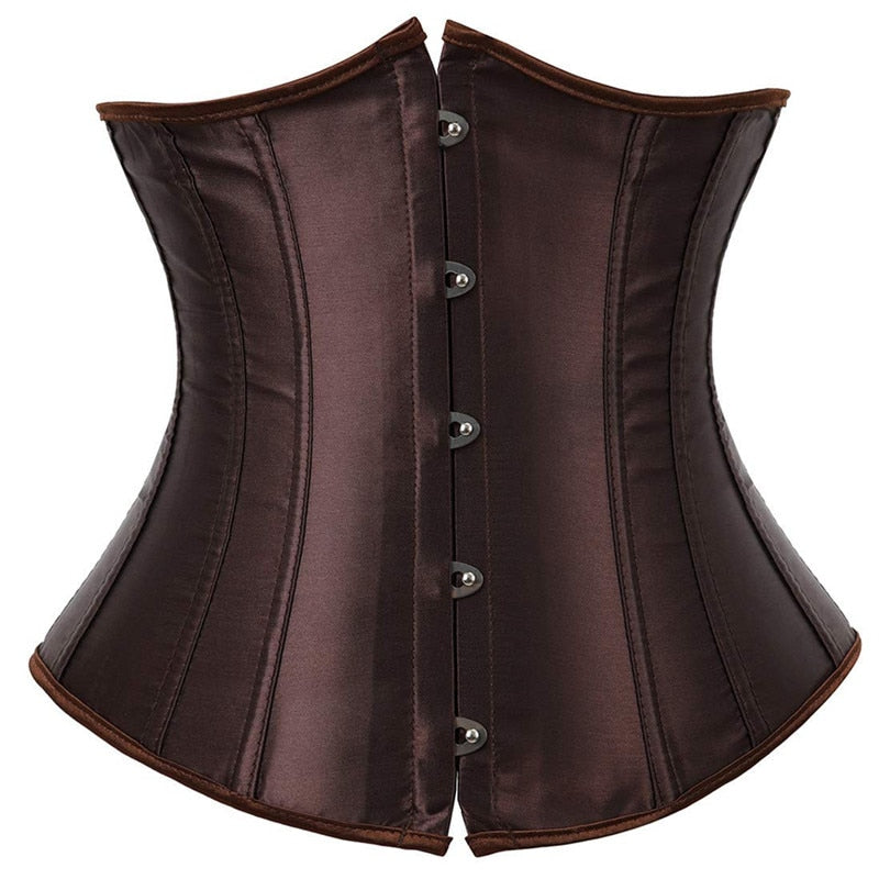 Women's Lace up Boned Brocade Waist Training Underbust Corsets