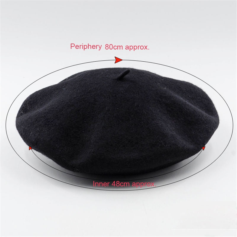 Vintage Plain Beret Hats French Berets Warm Wool Spring Winter Beanie Hat