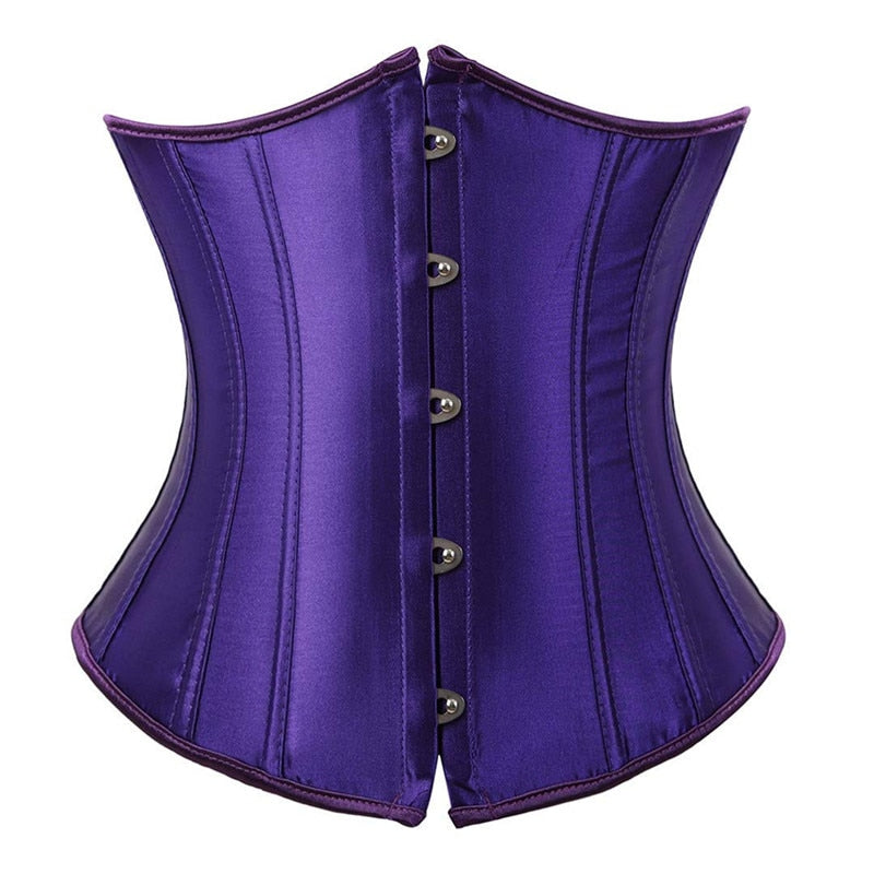Women's Lace up Boned Brocade Waist Training Underbust Corsets