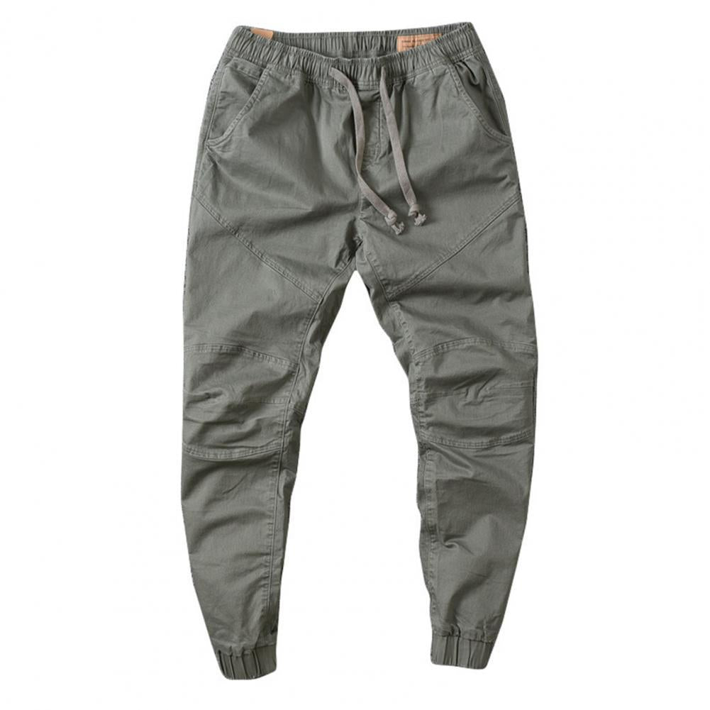 Men's Cargo Trouser Pockets Breathable Ankle-banded Men Causal Pants