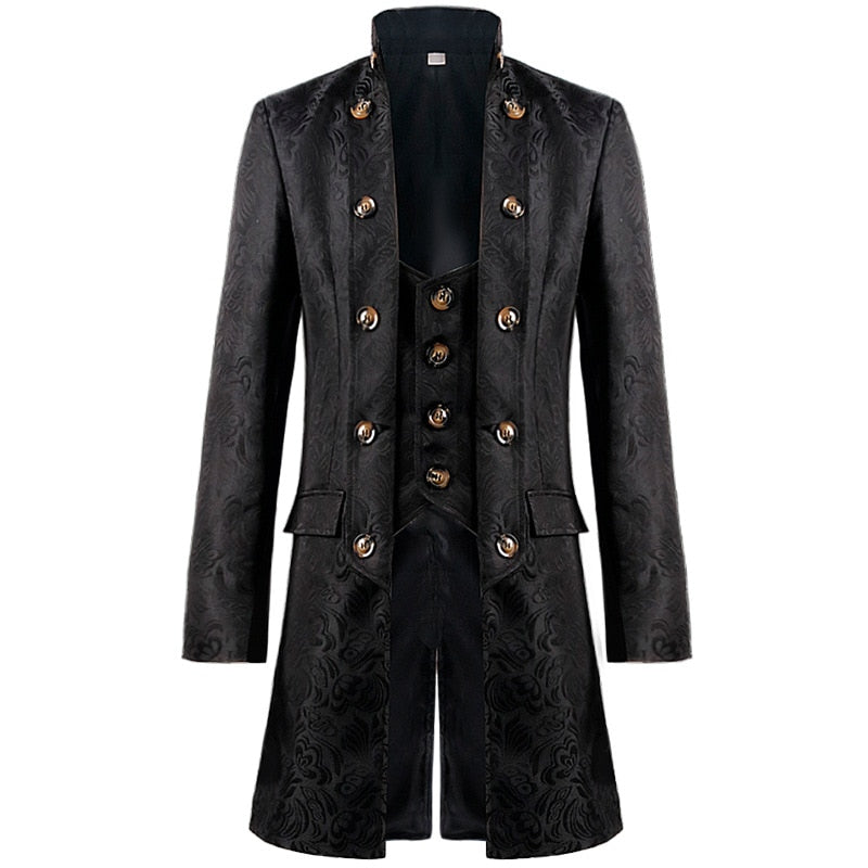 Victorian Burgundy Velvet Ruffle Coat | Women’s Gothic Red Frock Jacket