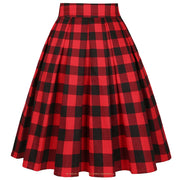 Summer Plaid Skirt with Pockets High Waist Cotton Vintage Retro harajuku Skirts Womens 2022 falda