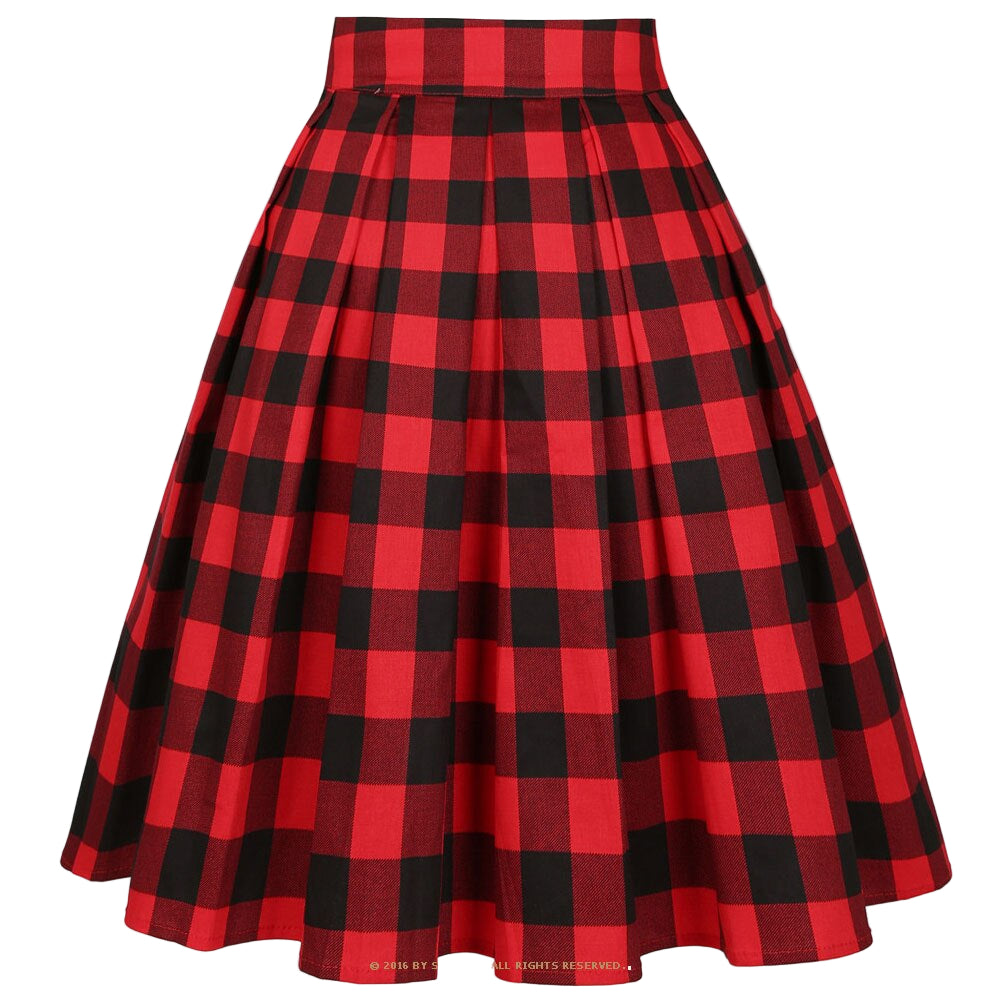Summer Plaid Skirt with Pockets High Waist Cotton Vintage Retro harajuku Skirts Womens 2022 falda