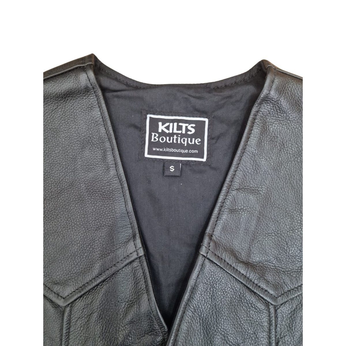 Men's Real Leather Waistcoat Vest Black Biker Style Black Waistcoat/Vest