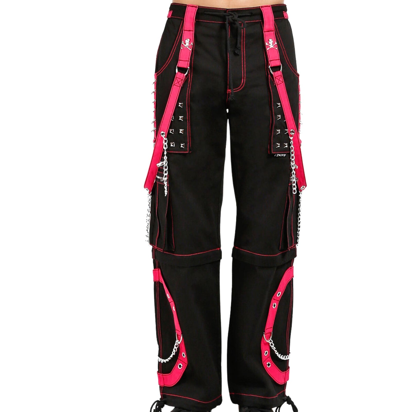 Unisex Stud Struck Tripp Pants Tripp Step Chain Pants Black/Pink