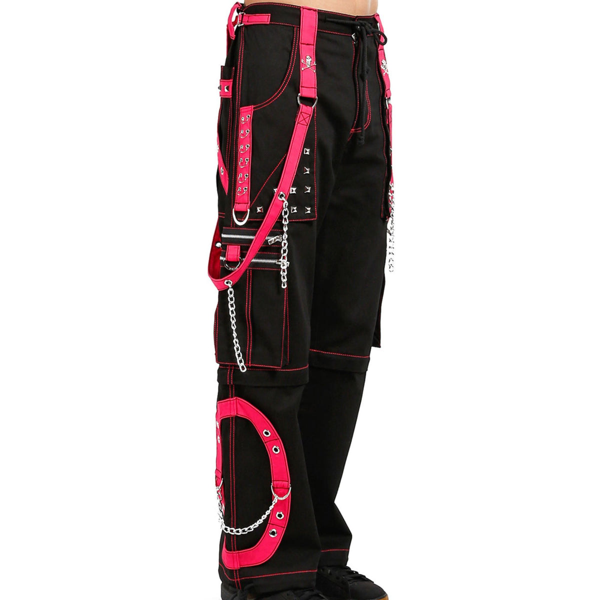 Unisex Stud Struck Tripp Pants Tripp Step Chain Pants Black/Pink