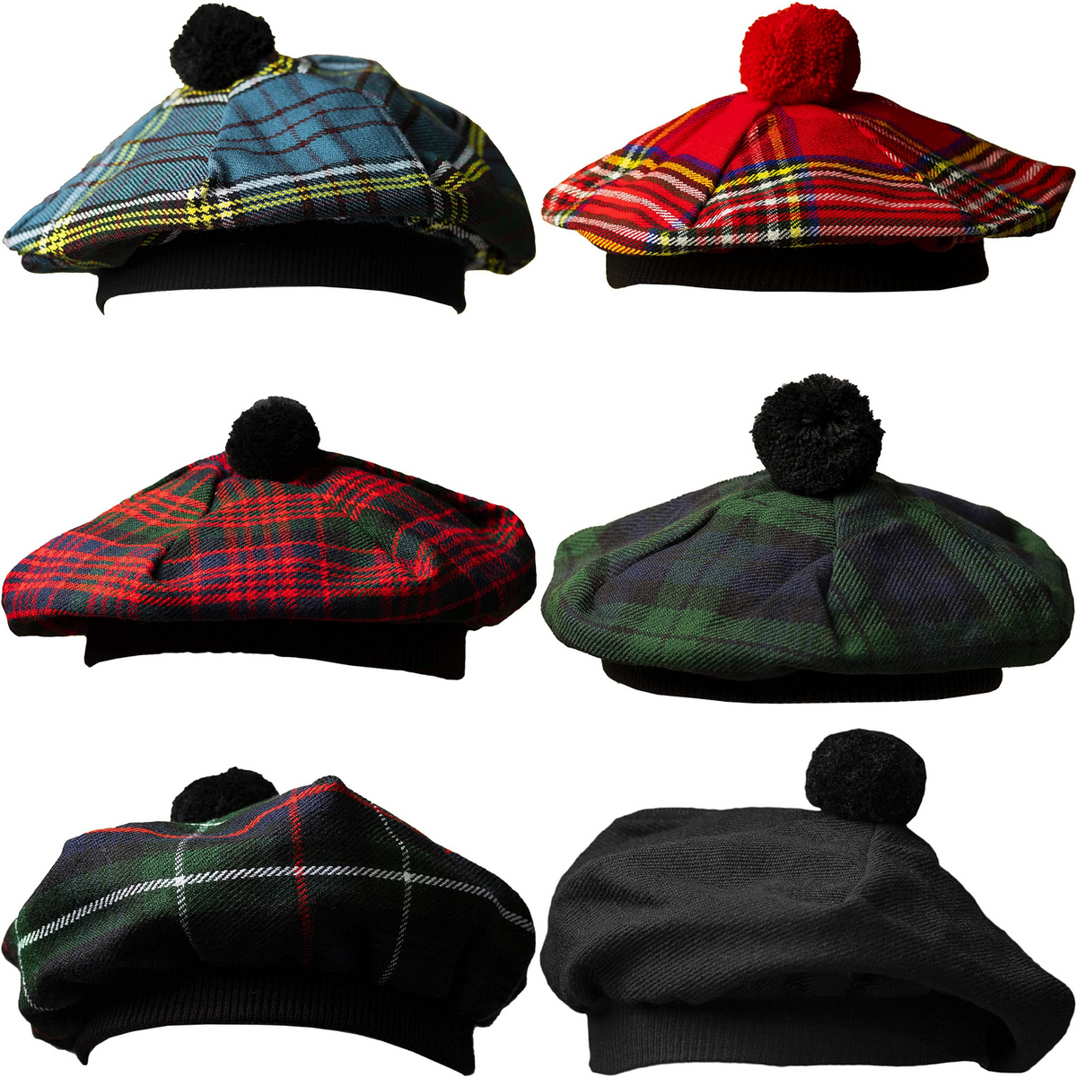 Scottish Highland Kilt Wool Tammy Hat Tam O' Shanter