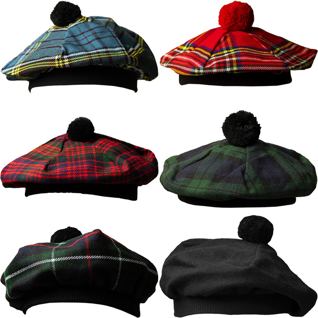 Scottish Highland Kilt Wool Tammy Hat Tam O' Shanter