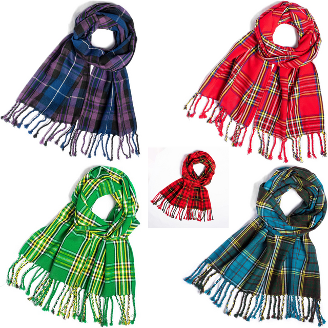 Scarf for Men and Women Wedding Slash Wool Warm Tartan Blanket Shawl