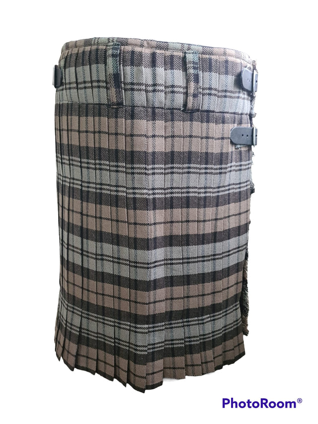 Black Watch Weathered Scottish Traditional 5 Yard Tartan Kilt outfit + Celtic Double Embossed leather Sporran + Kilt Pin + Kilt Belt