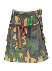 Army Camo Utility Work Wear Kilt Working Men with Pockets & loops - #Kilts Boutique#