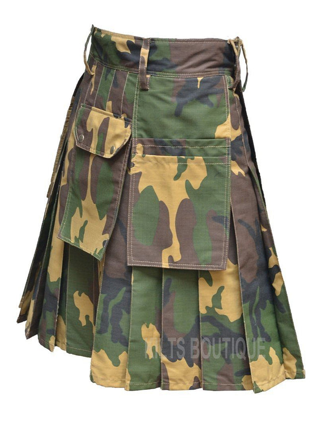 Army Camo Utility Work Wear Kilt Working Men with Pockets & loops - #Kilts Boutique#