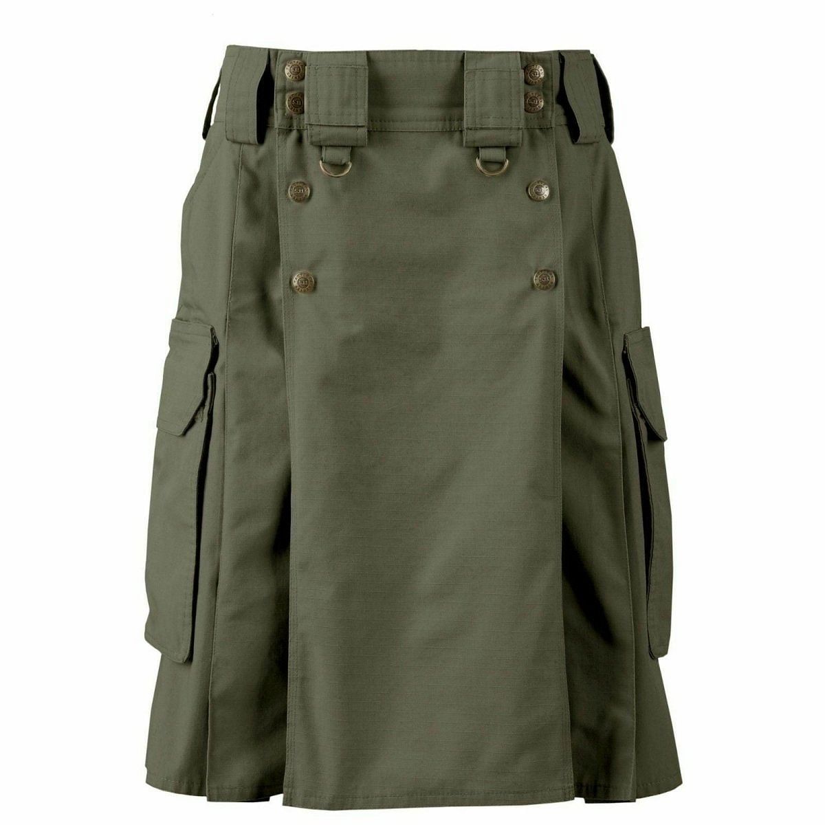 Army Green Combat Cargo Uniform Battle Utility Kilt Combat Duty Kilt Unique Style - #Kilts Boutique#