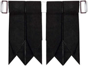 Black Scottish Kilt Hose Sock Flashes Garter Pointed Highland Wear - #Kilts Boutique#