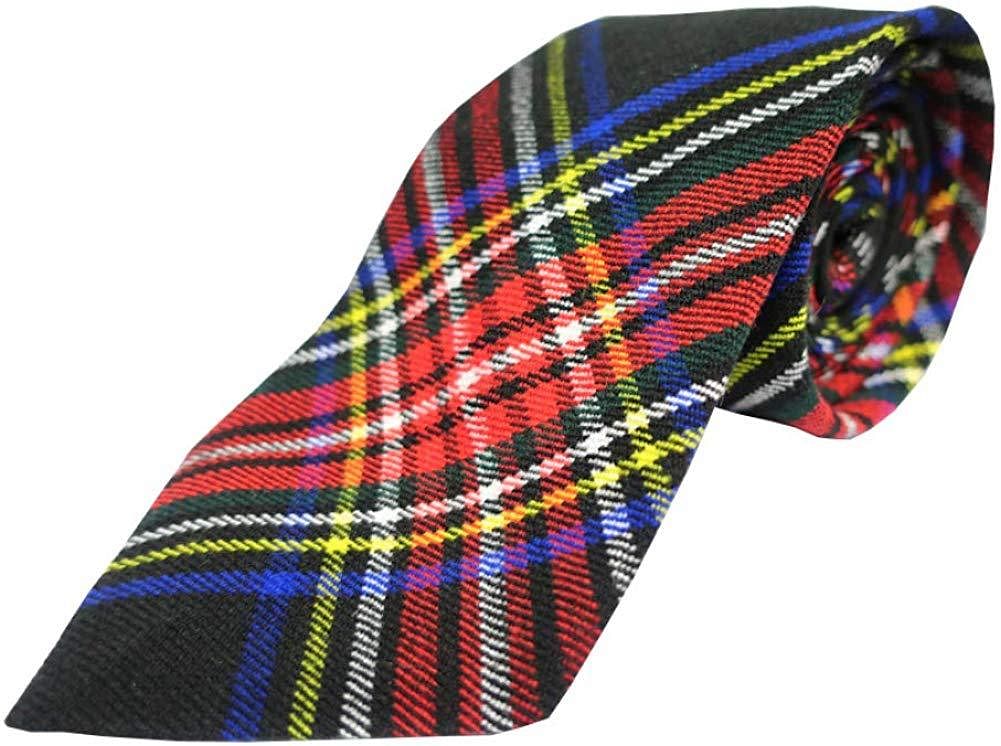 Black Stewart Men's Traditional Scottish Acrylic Wool Tartan Tie - #Kilts Boutique#
