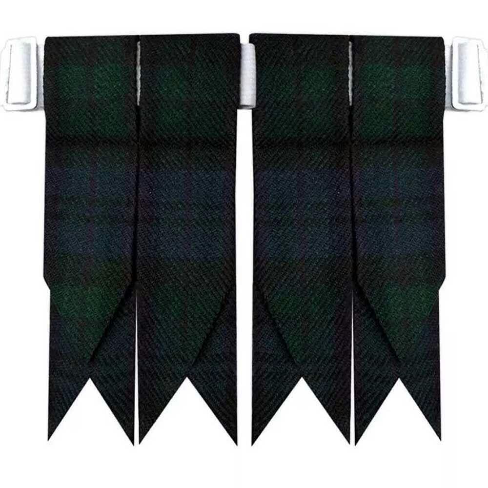 Black Watch Scottish Kilt Hose Sock Flashes Garter Pointed Highland Wear - #Kilts Boutique#