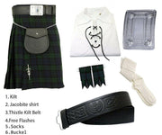 Black Watch Scottish Men's Traditional Highland Dress Tartan Kilt Outfit 9 Pieces - #Kilts Boutique#