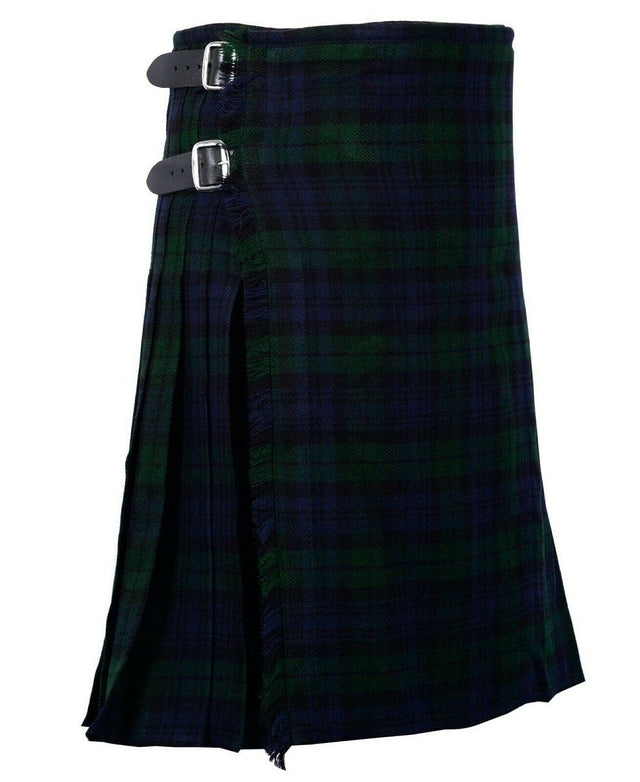 Black Watch Tartan 8 Yard Handmade 16oz Traditional HeavyWeight Kilt 24" Drop - #Kilts Boutique#
