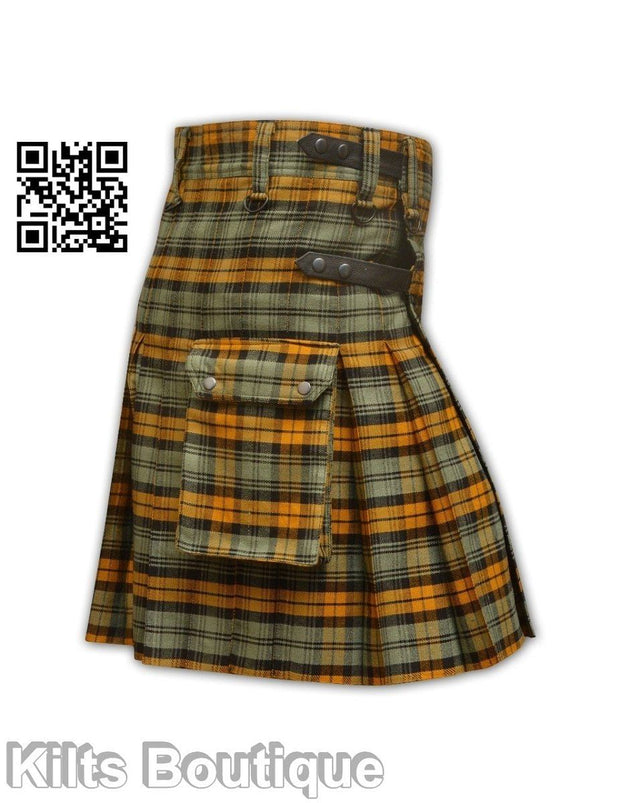 Black Watch Weathere Modern Tartan Scottish Men Utility Modern Kilt Cargo Pocket - #Kilts Boutique#