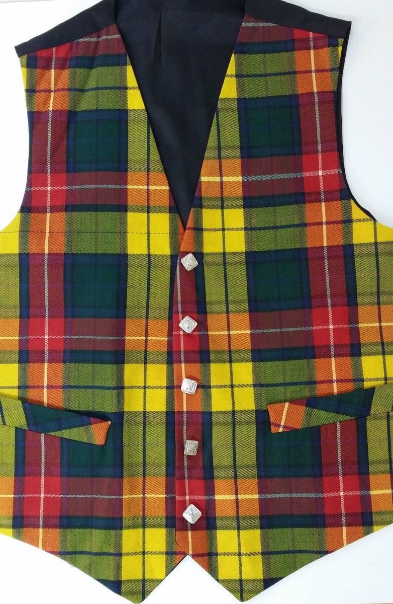Buchanan Scottish Men's Formal Tartan Waistcoats / Vests 4 Plaids Fully lined back strap - #Kilts Boutique#