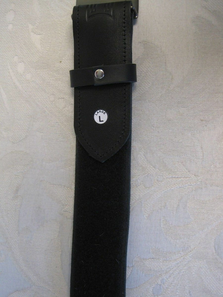 Celtic Embossed Black Leather Belt & Irish Shamrock Buckle Kilt - #Kilts Boutique#