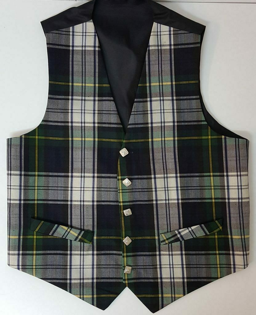 Dress Gordon Scottish Men's Formal Tartan Waistcoats / Vests 4 Plaids Fully lined back strap - #Kilts Boutique#