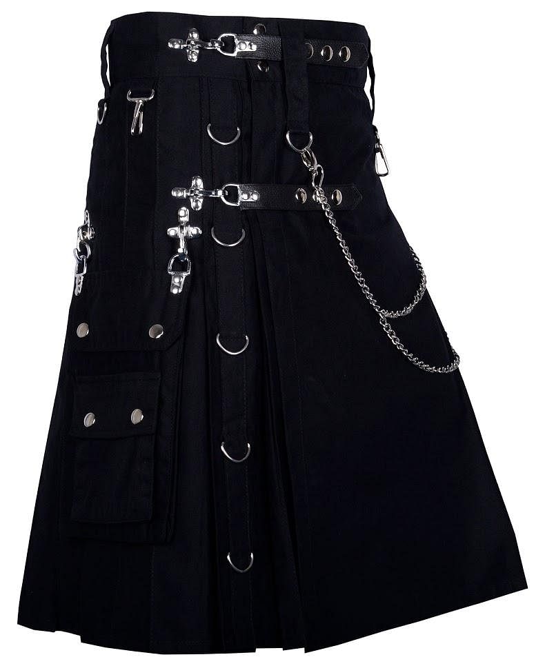 Gothic Kilt Detachable Pockets Modern Gothic Fashion Kilt Active Men - #Kilts Boutique#