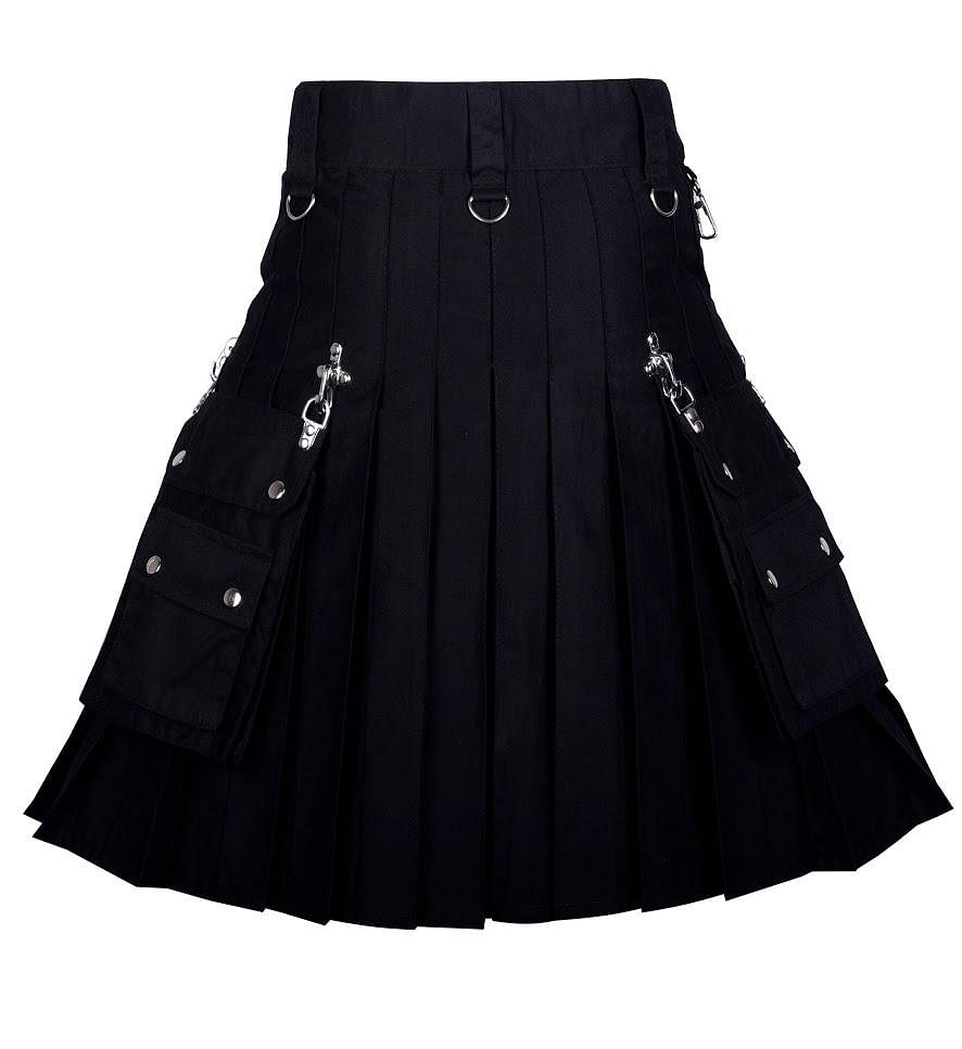 Gothic Kilt Detachable Pockets Modern Gothic Fashion Kilt Active Men - #Kilts Boutique#
