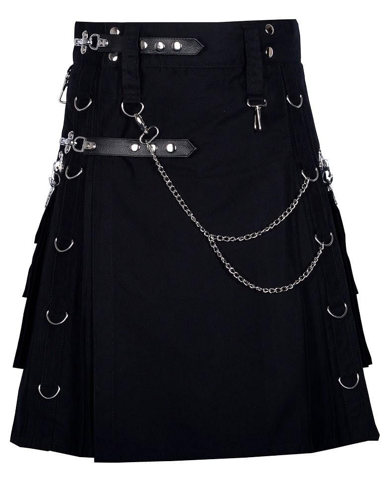 Gothic Kilt Detachable Pockets Modern Gothic Fashion Kilt Active Men - #Kilts Boutique#