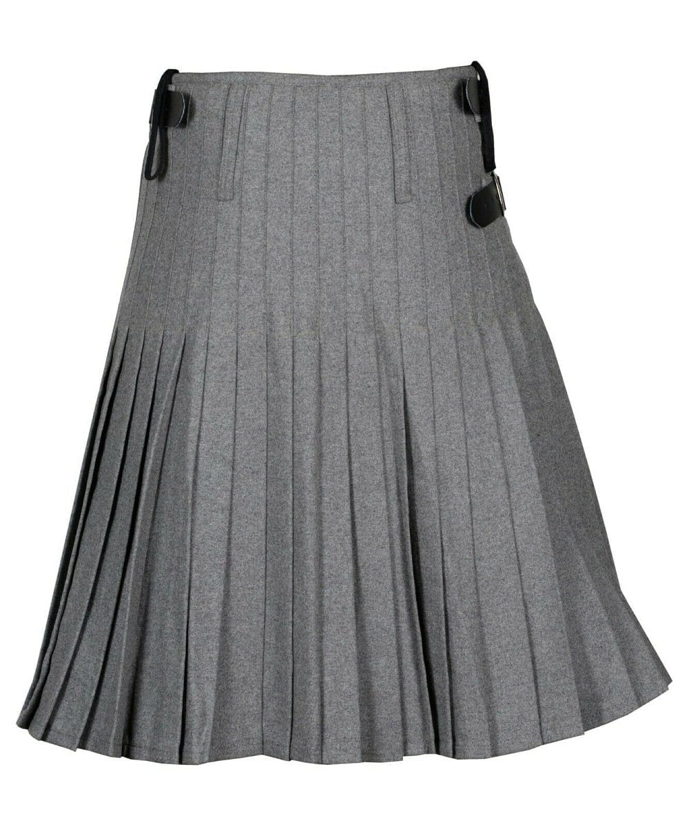 Grey Scottish Men's Traditional 8 Yard Kilt 100% Wool Kilt - #Kilts Boutique#