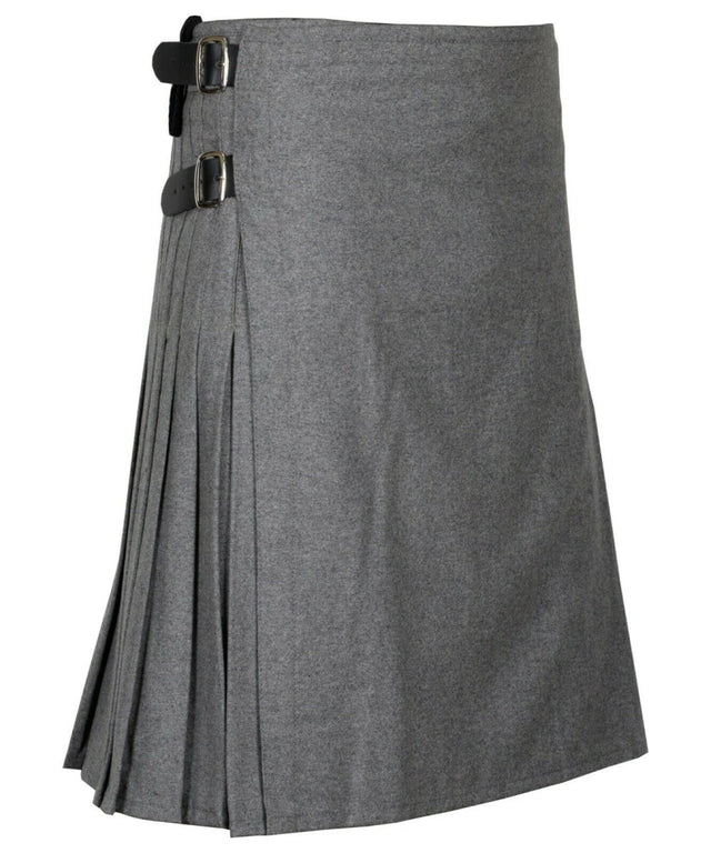Grey Scottish Men's Traditional 8 Yard Kilt 100% Wool Kilt - #Kilts Boutique#