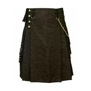 Heavy Denim Kilt Durable Fabric Tactical Pocket Comfortable & Stylish - #Kilts Boutique#