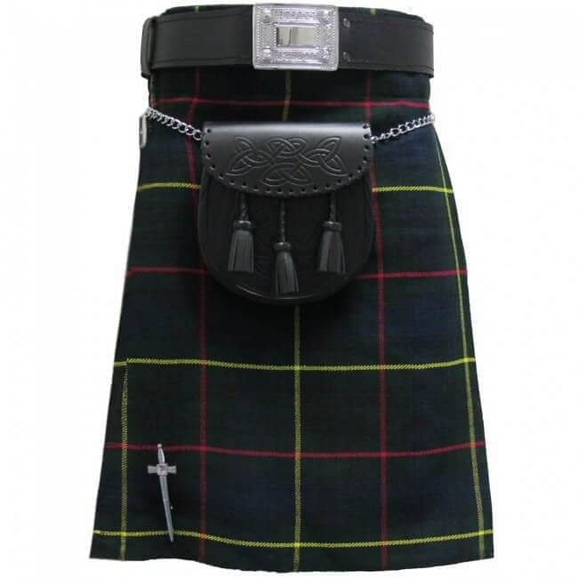 Hunting Stewart Tartan Scottish Men's Kilt Outfit Pin, Buckle, Belt, Sporran Set - #Kilts Boutique#