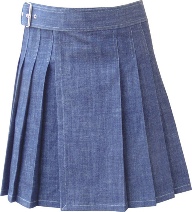 Blue Denim Fashion Utility Kilt
