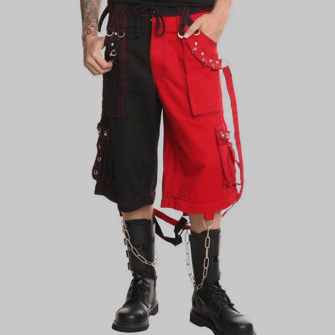 Bondage Trouser Punk Rock Transformer Purple Baggy Pant & Short