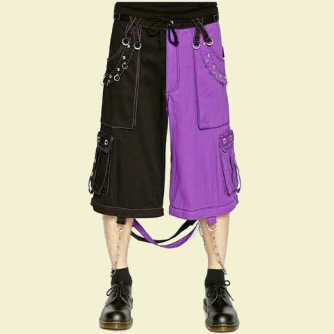 Bondage Trouser Punk Rock Transformer Purple Baggy Pant & Short