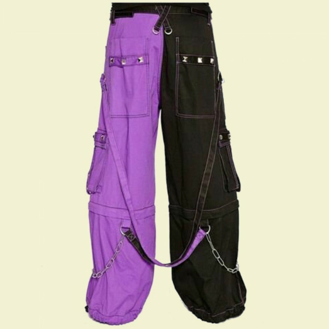 Bondage Trouser Punk Rock Transformer Purple Baggy Pant & Short