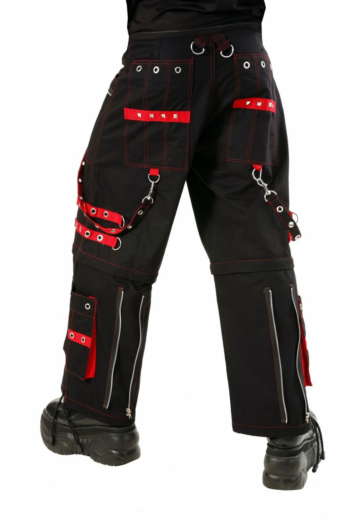 Bondage Trouser Punk Rock Transformer Black Red Gothic Men's Trousers