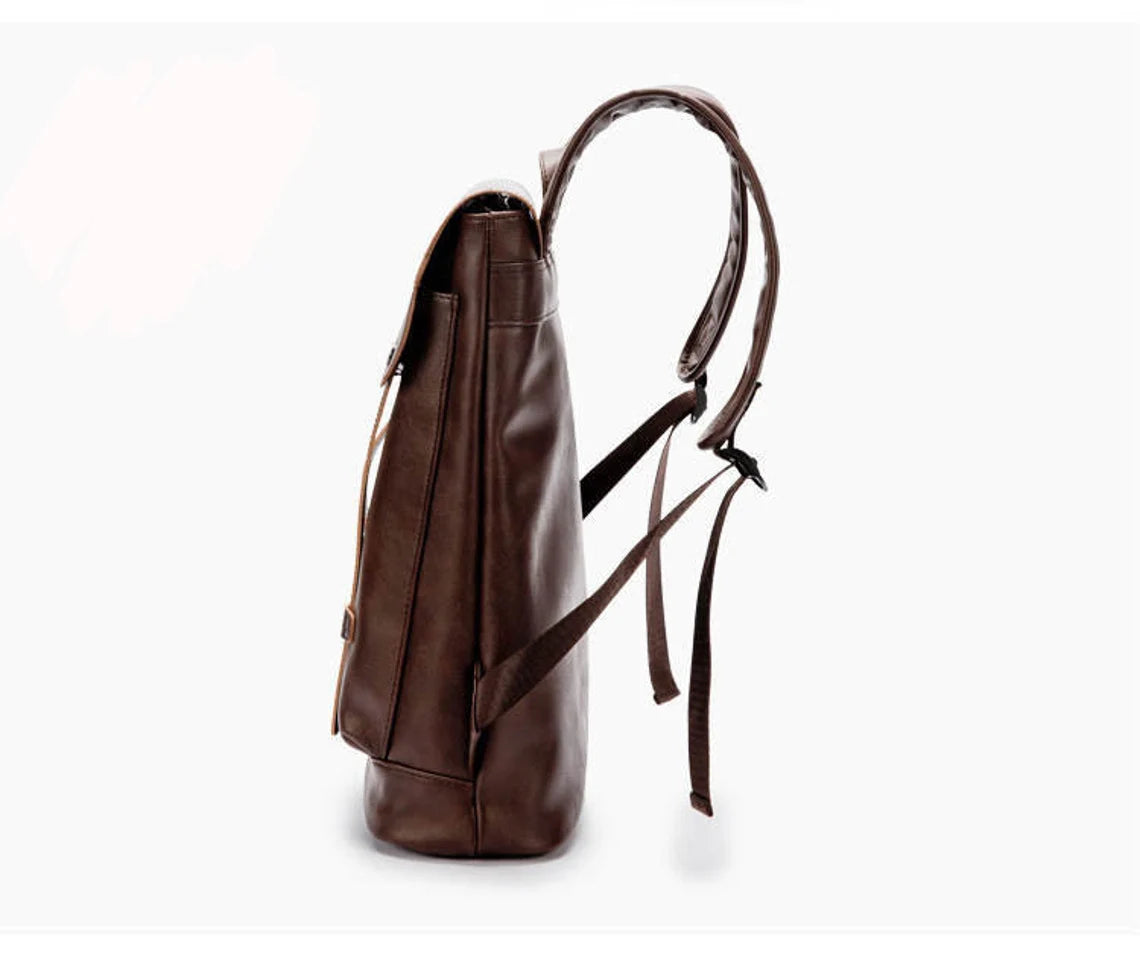 Women PU leather backpack, macbook backpack, leatherette rucksack