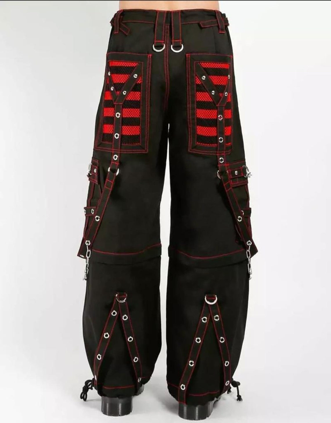 Electro Bondage Rave Men Gothic Cyber Chain Goth Jeans Punk Rock Pant Trouser & Short