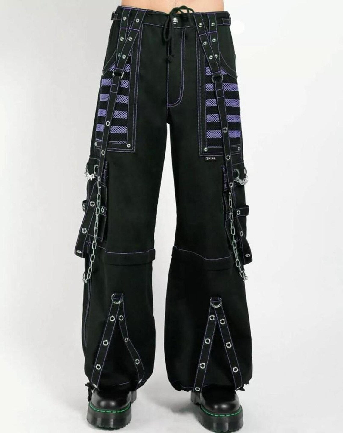 Electro Bondage Rave Men Gothic Cyber Chain Goth Jeans Punk Rock Pant Trouser & Short