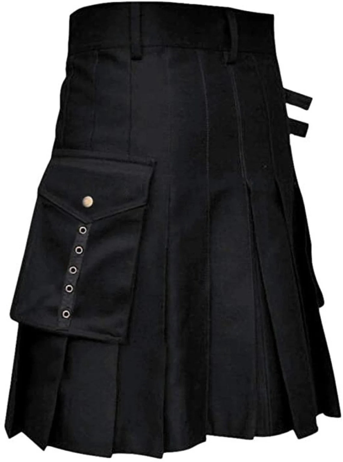 Utility Kilt Scottish Cargo Pockets Cotton Kilt For Men With Antique Hardware