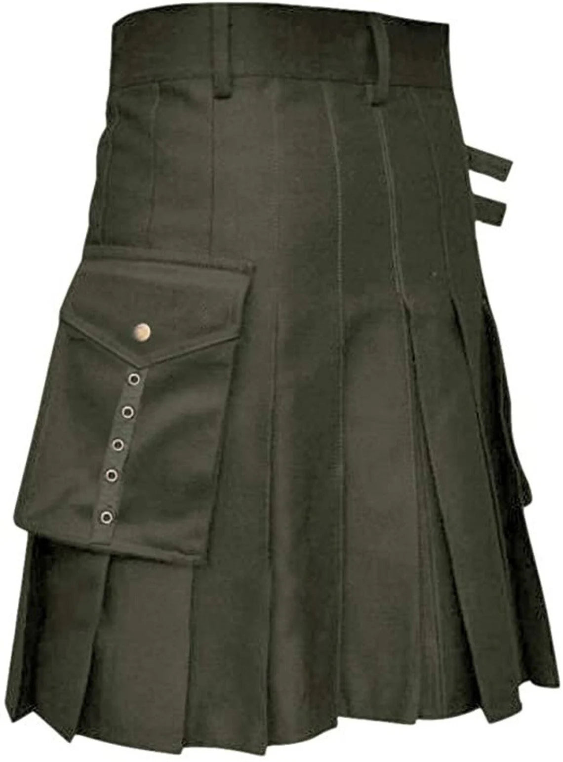 Utility Kilt Scottish Cargo Pockets Cotton Kilt For Men With Antique Hardware